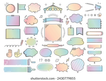 Simple and cute speech bubble illustration set