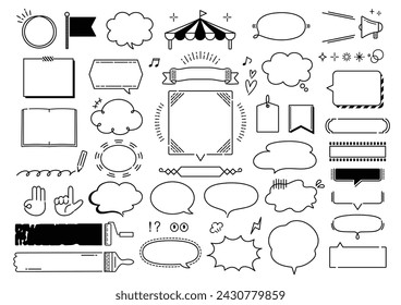 Simple and cute speech bubble illustration set