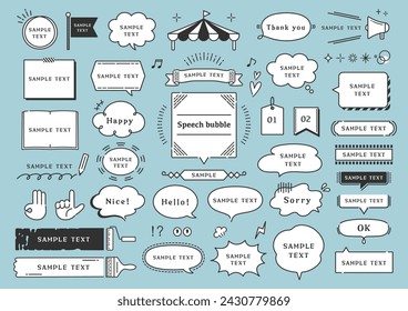 Simple and cute speech bubble illustration set