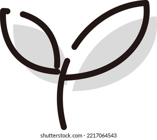 Ilustración de brotes simple y linda