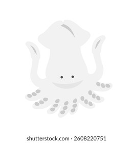 Simple cute squid illustration material
