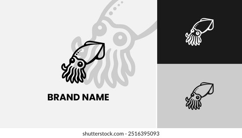 Simple and cute squid logo