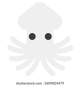 Simple and Cute Squid Vector Illustration