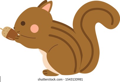 A simple and cute squirrel illustration.