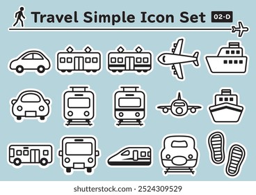 Conjunto de iconos simples y lindos como pegatina para viajes