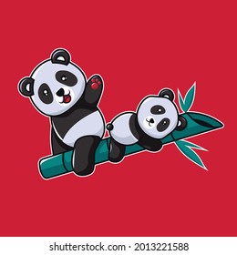 simple cute stickers for panda pictures. can be used to decorate posters and children's books.