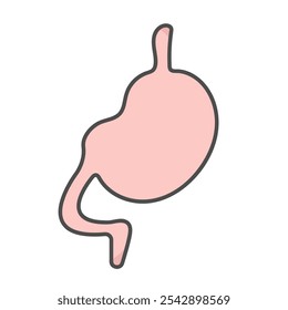 Ilustración de estómago simple y lindo