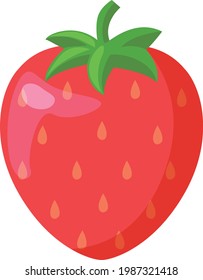 Simple and cute strawberry illustration
