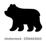 Simple and cute stylized cartoon bear silhouette. Vector illustration.