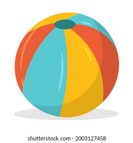 Simple cute Summer Beach Ball vector illustration with flat design