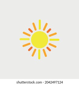 a simple cute sun vector art on white backgrond