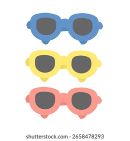 Simple cute sunglasses illustration set material