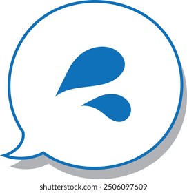 "Simple and Cute Sweat Drop Speech Bubble Vector Icon Illustration"