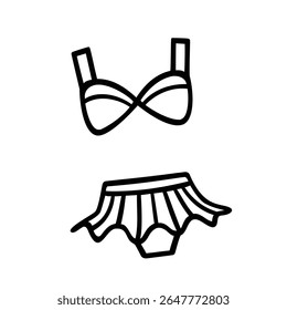 Einfaches und niedliches Badeanzug-Illustrationsmaterial