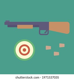 Simple And Cute Target Shooting Illustration, Flat Design