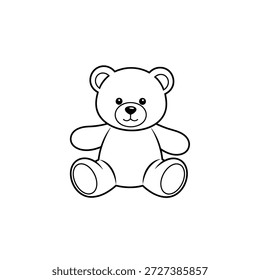 A simple and cute teddy bear illustration in flat design style, perfect for children's products and playful designs.
