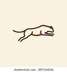 Plantilla de diseño de logotipo de la línea de tigres simple y simple