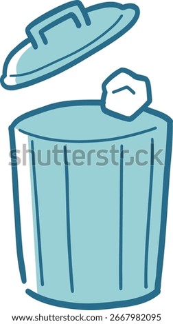 Simple and cute trash can icon