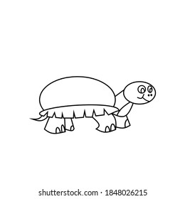 Simple and cute turtle picture for coloring