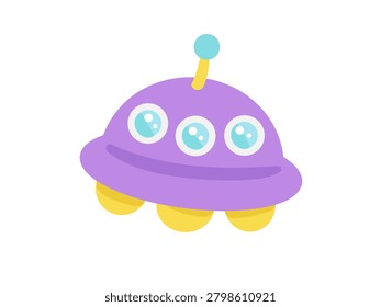 Simple cute Unidentified flying object illustration material