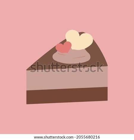 Simple And Cute Valentine's Day Chocolate Cake Illustration