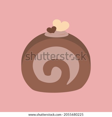 Simple And Cute Valentine's Day Chocolate Cake Illustration