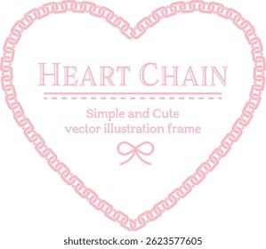 Uma ilustração vetor simples, bonito de um quadro de cadeia em forma de coração rosa com um fundo transparente - perfeito para presentes de Valentine, molduras de fotos, ou modelos de mídia social.
