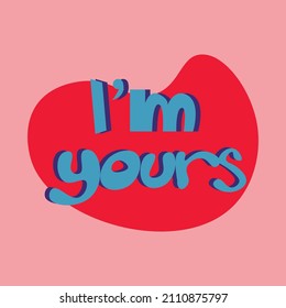 simple and cute vector lettering design for valentine's day. blue, purple, red and pink. Good for banner, postcard, invitation, minialistic poster, wallpaper, etc.