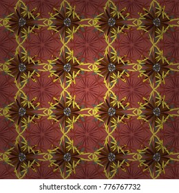 Simple cute vector pattern in small-scale flowers. Liberty style. Floral seamless brown, orange and red background for textile, book covers, manufacturing, wallpapers, print, gift wrap. Millefleurs.