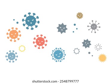 Simple and cute virus icon set