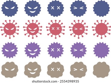 Simple and cute virus illustration set