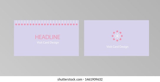 Simple cute visit card. Pastel colors. Two sides. Standard size (50*90 mm). Usable for candy shops, candy bars, catering companies etc.