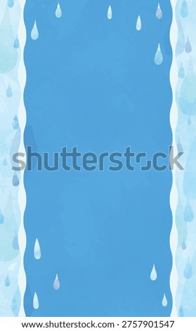 Simple and Cute Watercolor Frame with Raindrops