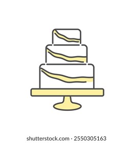 Simple cute wedding cake illustration