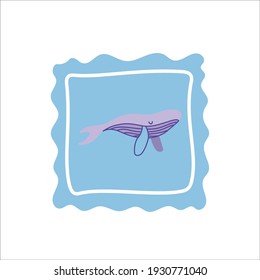 a simple cute whale design