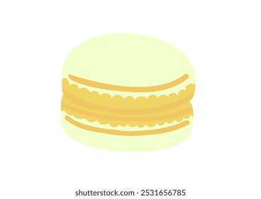 Ilustración de macaron blanco simple y lindo