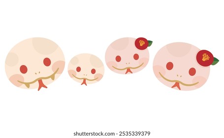 Simple and cute white snake face vector illustration