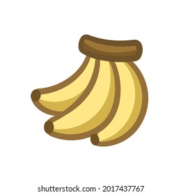 Simple cute yellow banana icon. Fruit flat vector illustration clipart design.