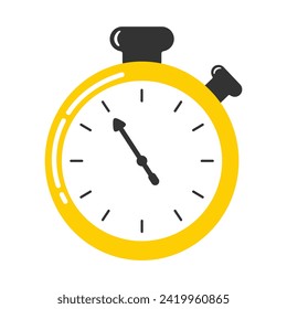 Simple Cute Yellow Stopwatch Illustration