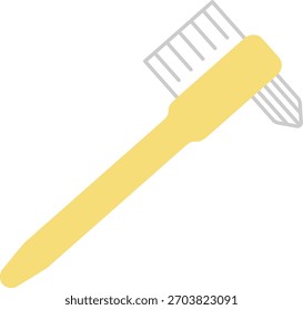 Ilustración de cepillo de dientes amarillo simple y lindo Cepillo de dientes Icono de cuidado oral