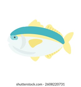Simple cute yellowtail illustration material