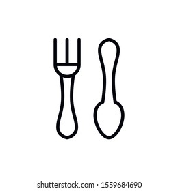 Simple cutlery line icon. Stroke pictogram. Vector illustration isolated on a white background. Premium quality symbol. Vector sign for mobile app and web sites.