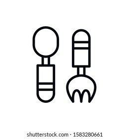 Simple cutlery line icon. Stroke pictogram. Vector illustration isolated on a white background. Premium quality symbol. Vector sign for mobile app and web sites.