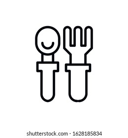 Simple cutlery line icon. Stroke pictogram. Vector illustration isolated on a white background. Premium quality symbol. Vector sign for mobile app and web sites.