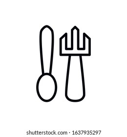 Simple cutlery line icon. Stroke pictogram. Vector illustration isolated on a white background. Premium quality symbol. Vector sign for mobile app and web sites.