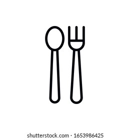 Simple cutlery line icon. Stroke pictogram. Vector illustration isolated on a white background. Premium quality symbol. Vector sign for mobile app and web sites.