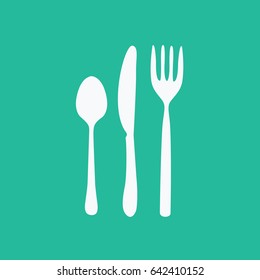 simple cutlery & silverware clean modern isolated. sign & symbol cartoon. Fork, Knife and Spoon icon isolated vector . logo restaurant flat design style