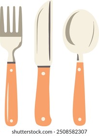 Ilustração de vetor de talheres simples em tons suaves