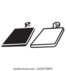 ícone simples da prancha de corte. formato vetorial minimalista. logotipos, adesivos, mercadorias e elementos da interface do usuário