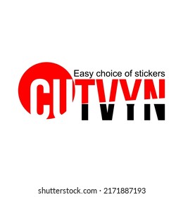 Simple CUTVYN lettering vector, perfect for vinyl product name logos or stickers.